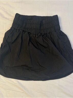 HALARA Black Smocked-Waist Circle Skirt